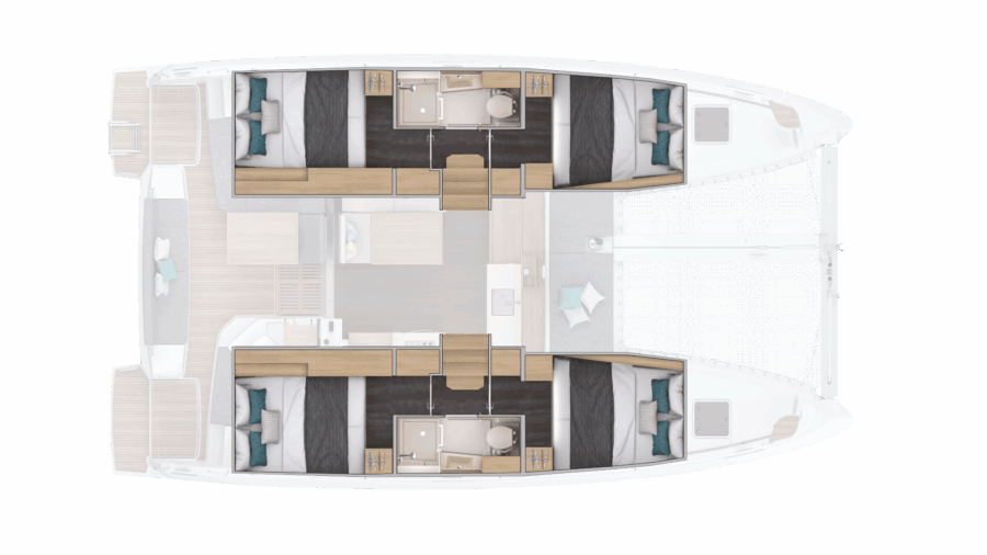 Lagoon 38 4 cabin design