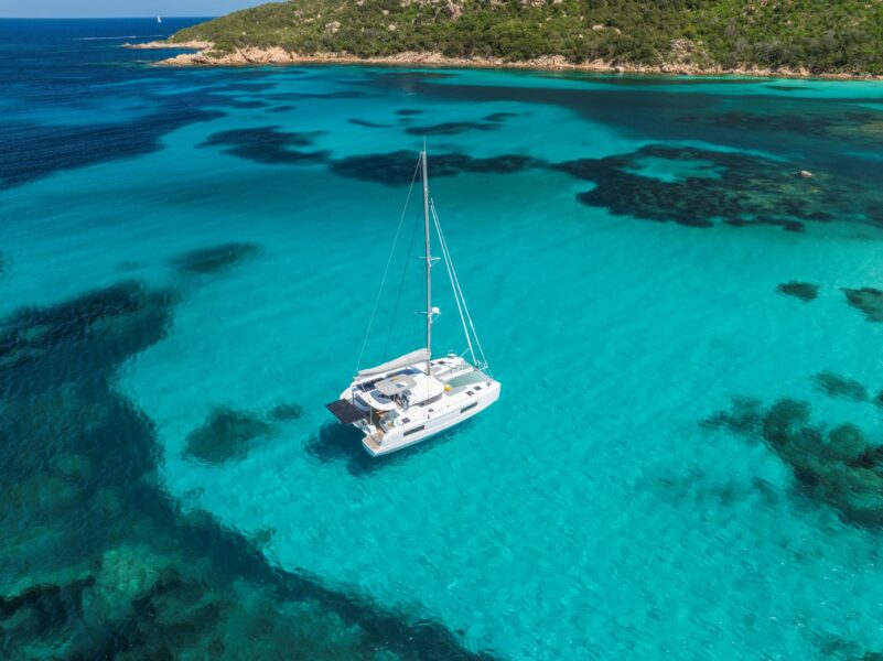 The Lagoon 38 at anchor