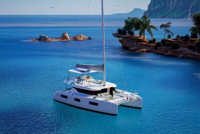 Lagoon 47 at anchor